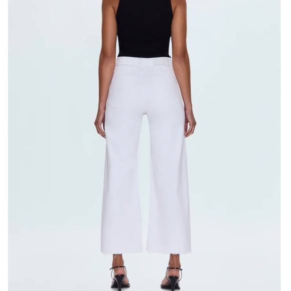 Pistola Penny High Rise Wide Leg Designer Denim Snow Size 27 - Picture 2 of 7